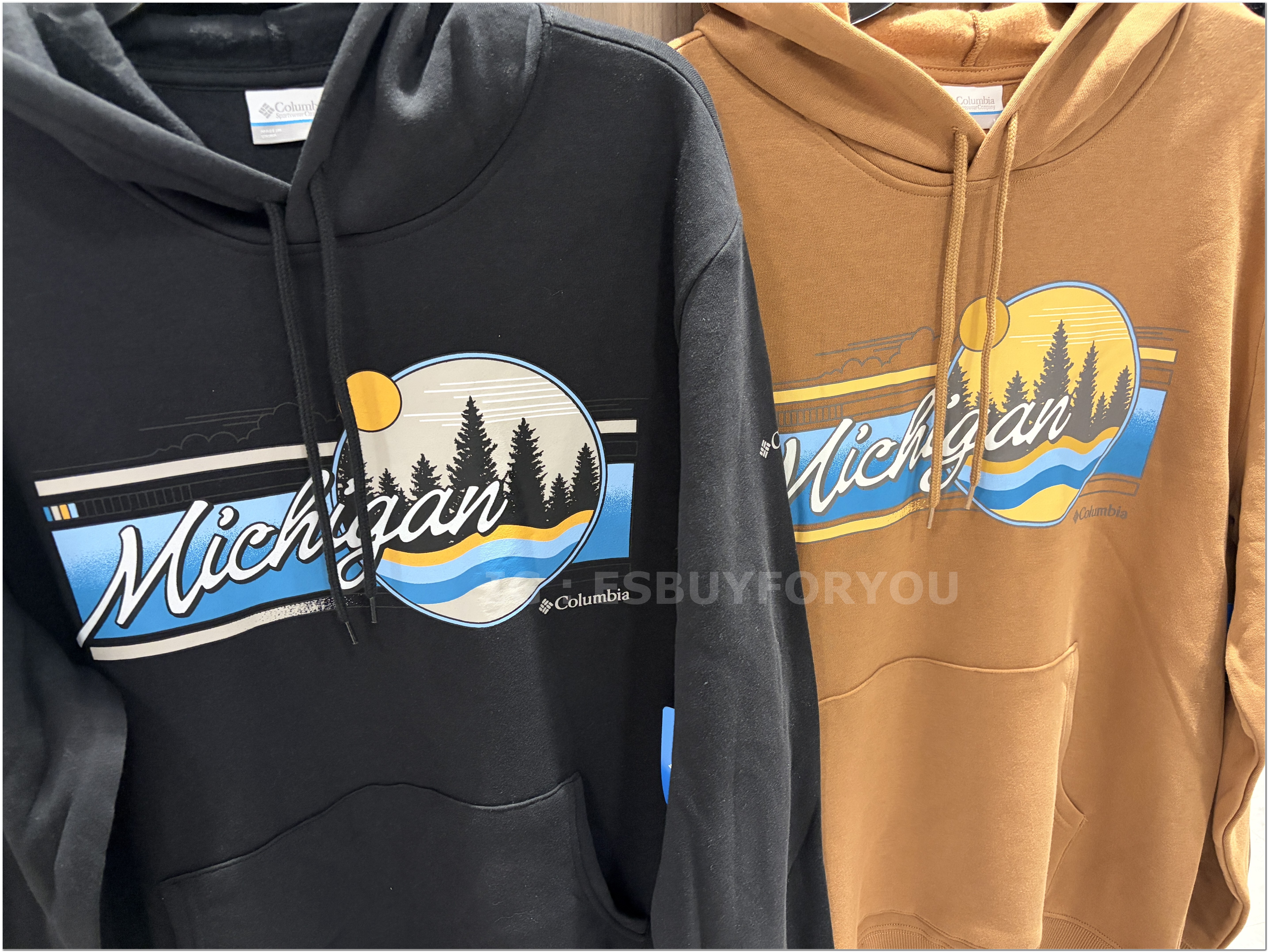 【限時】Columbia 男款 密西根州限定款 刷毛 帽TEE (2色)