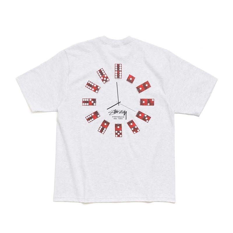 Stussy Dice Clock Tee Ash Heather 骰子時鐘 短袖 上衣 灰色 1905202-AR [台灣現貨]