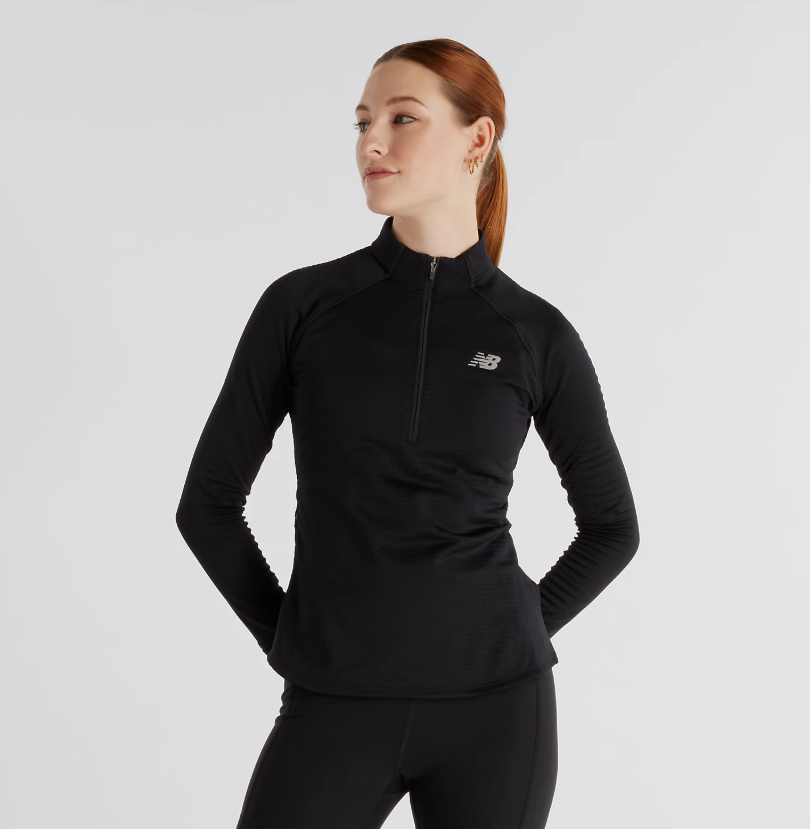 【預購】NEW BALANCE N091757 女裝半拉鍊長袖上衣 (黑色)