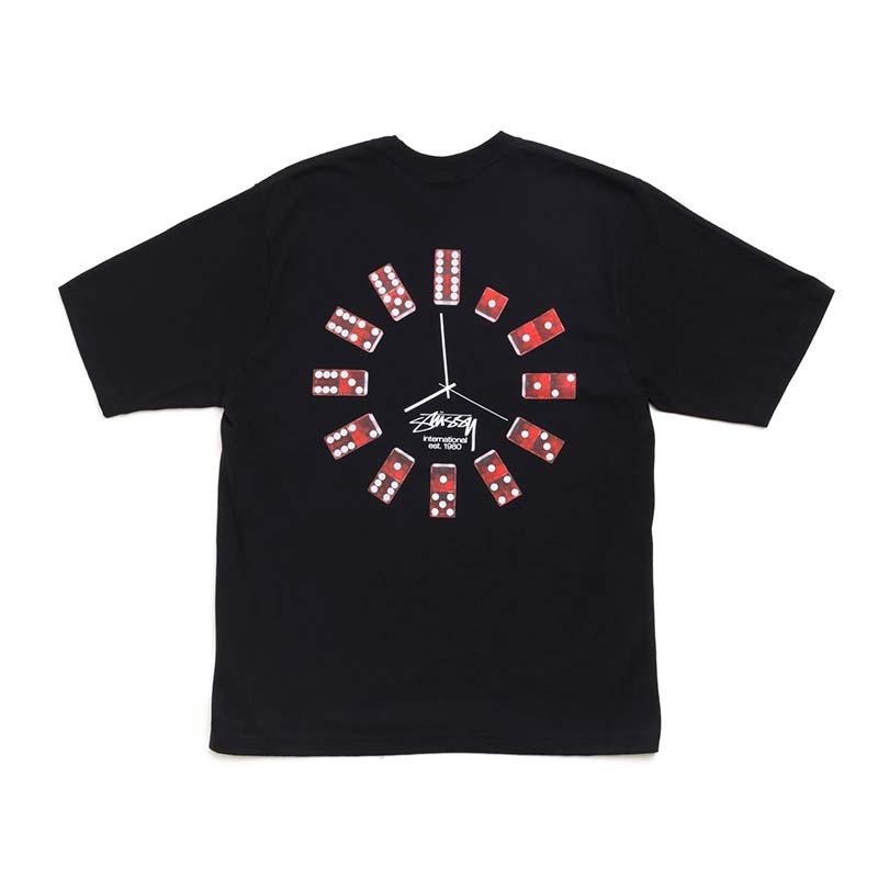 Stussy Dice Clock Tee Black 骰子時鐘 短袖 上衣 黑色 1905202-BK [台灣現貨]