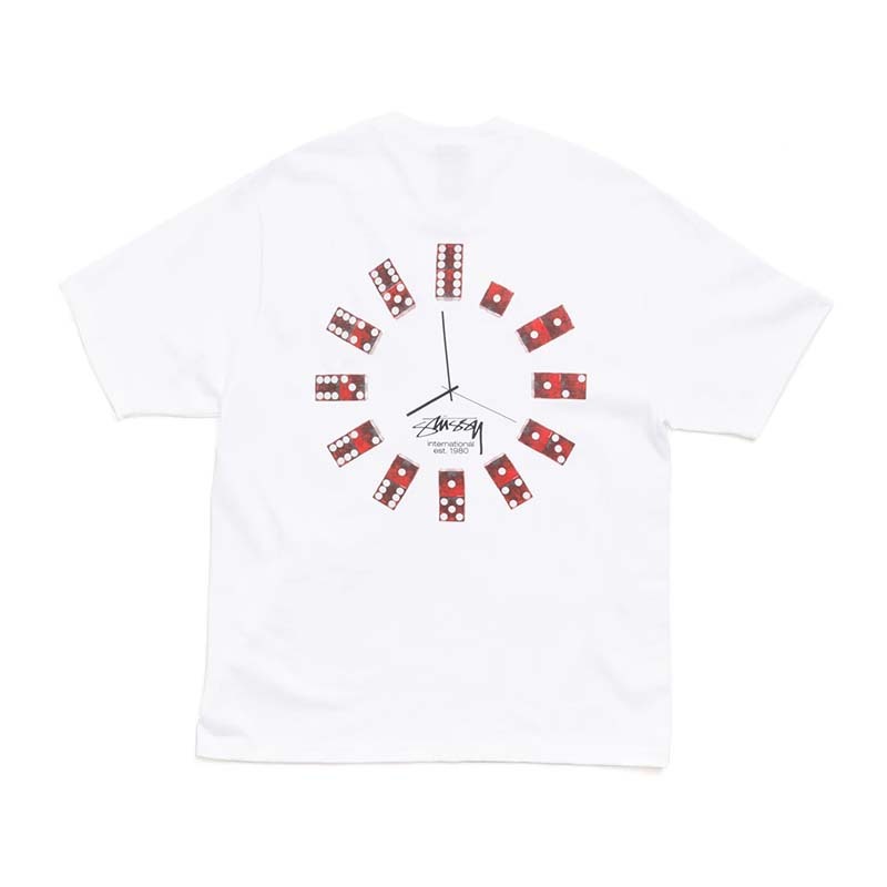 Stussy Dice Clock Tee White 骰子時鐘 短袖 上衣 白色 1905202-WE [台灣現貨]