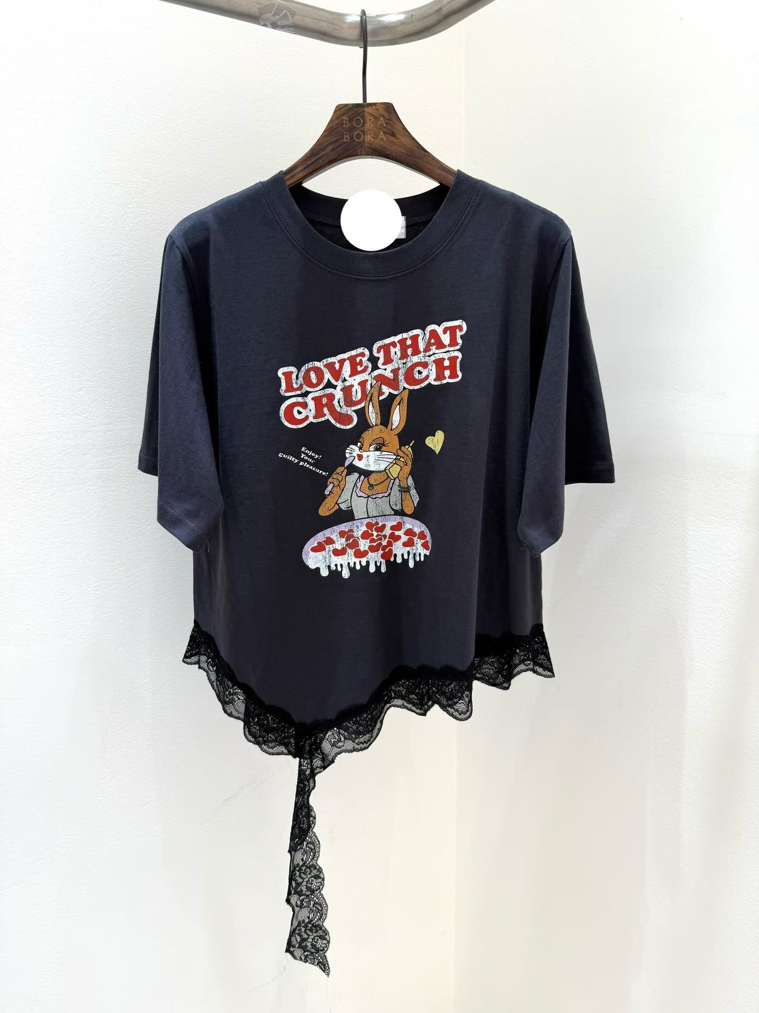 KK54 兔仔下擺lace Tee（兩色）