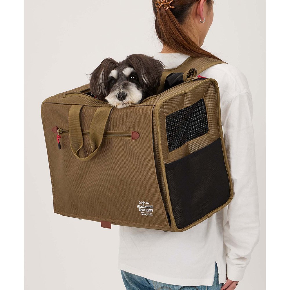 Mandarine Brothers 寵物袋．Brixton CarryBackpack WIDE 棕色 M
