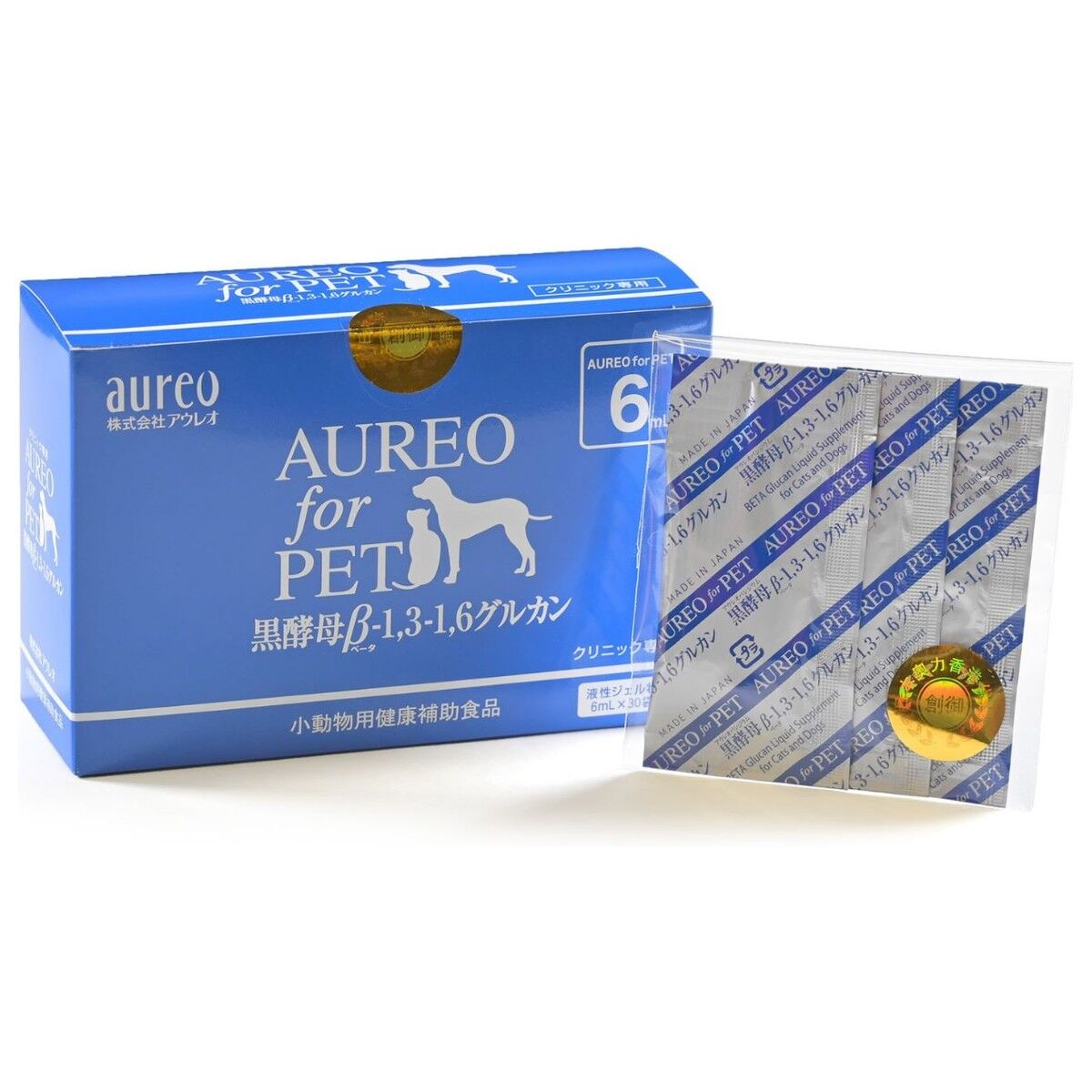 Aureo - 黑酵母β1,3-1,6 Glucan (貓狗適用) 6ml x30包 (細) [原裝行貨, 再加送3包]