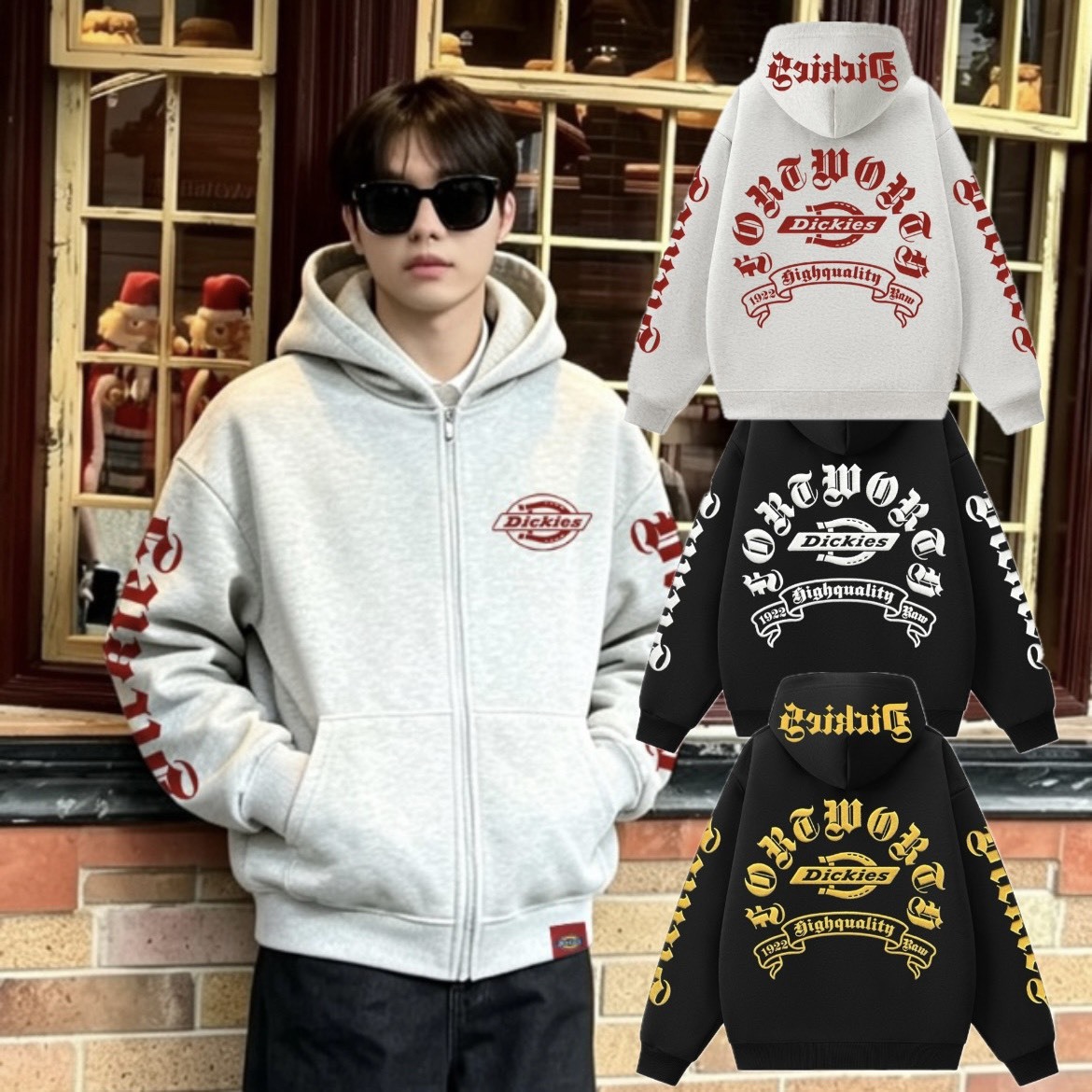 『預購商品』Dickies 美式重磅連帽外套 哥德字母植絨落肩寬版 DKU263MKJIIN-WP4