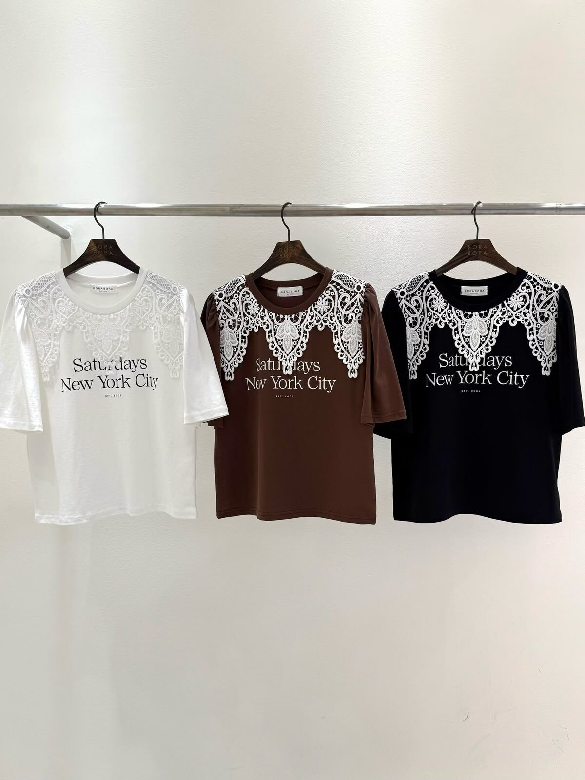 KK62 假lace領tee(三色）