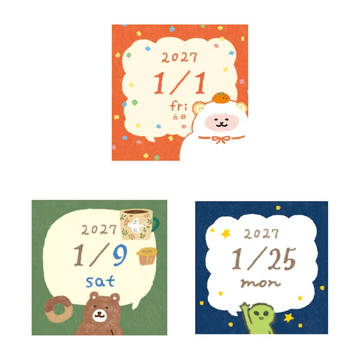 2027 365天 對話框小日曆｜古川紙工 日本