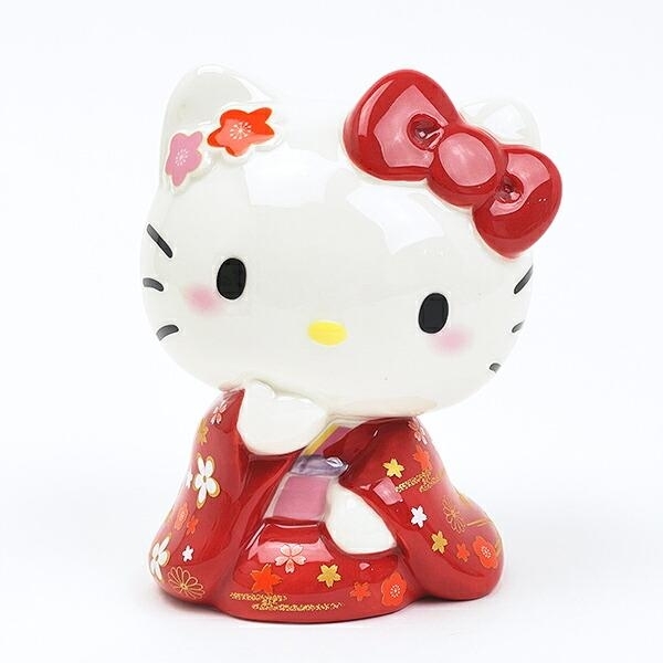 日本 Sanrio Hello Kitty 和服造型陶瓷錢罌