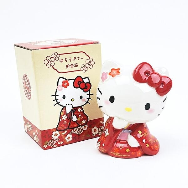 日本 Sanrio Hello Kitty 和服造型陶瓷錢罌
