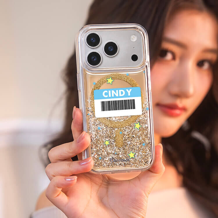 可愛載具 (MagSafe磁吸) 閃耀金鏡面殼 - (訂製名字) iPhone客製化手機殼