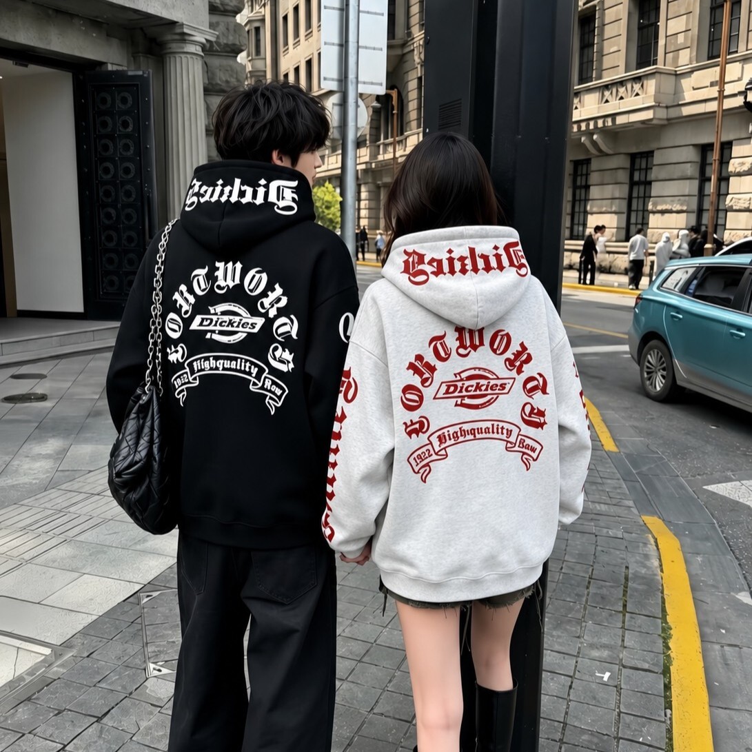『預購商品』Dickies 美式重磅連帽外套 哥德字母植絨落肩寬版 DKU263MKJIIN-WP4