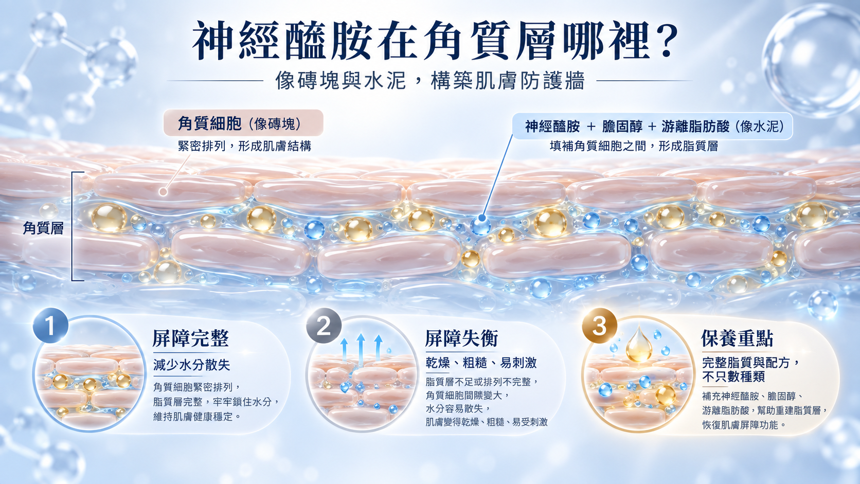 角質層磚牆與神經醯胺位置圖