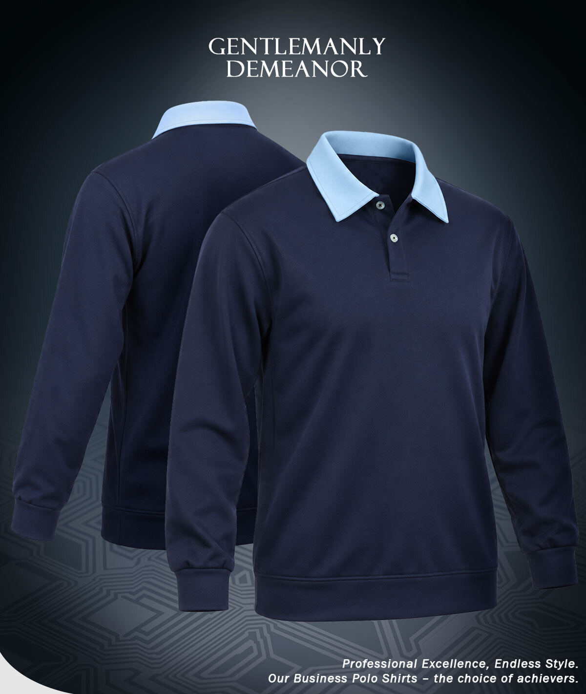 WarmDry™ 輕齡厚磅長袖 POLO衫|快乾、透氣、舒適