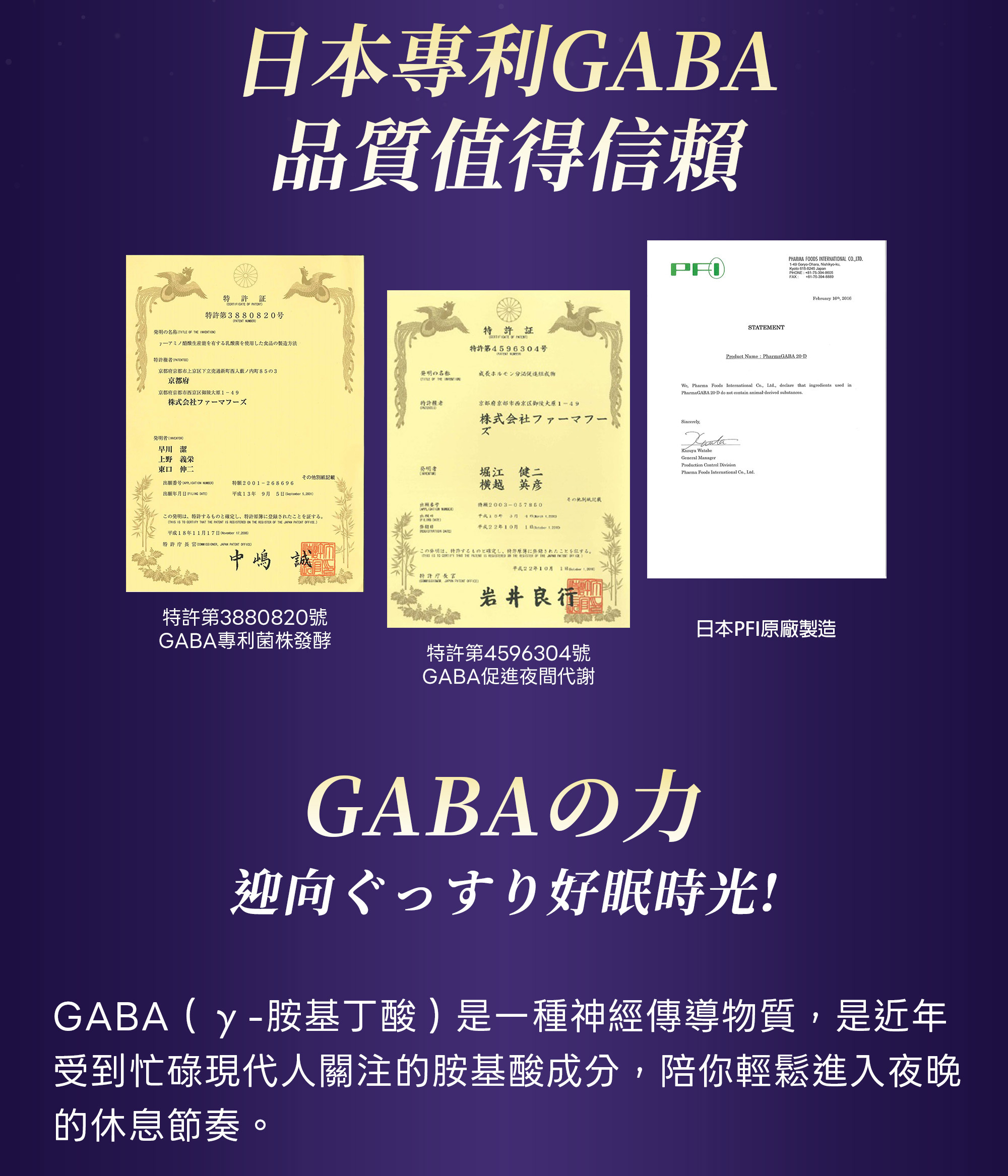 4-DHC好眠素Gaba,日本專利GABA