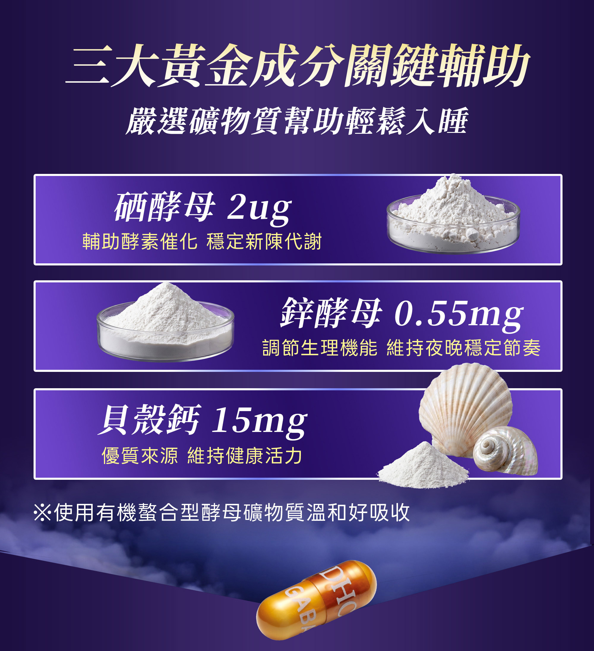 5-DHC好眠素Gaba,迎向好眠時光,舒眠礦物質,幫助輕鬆入睡關鍵