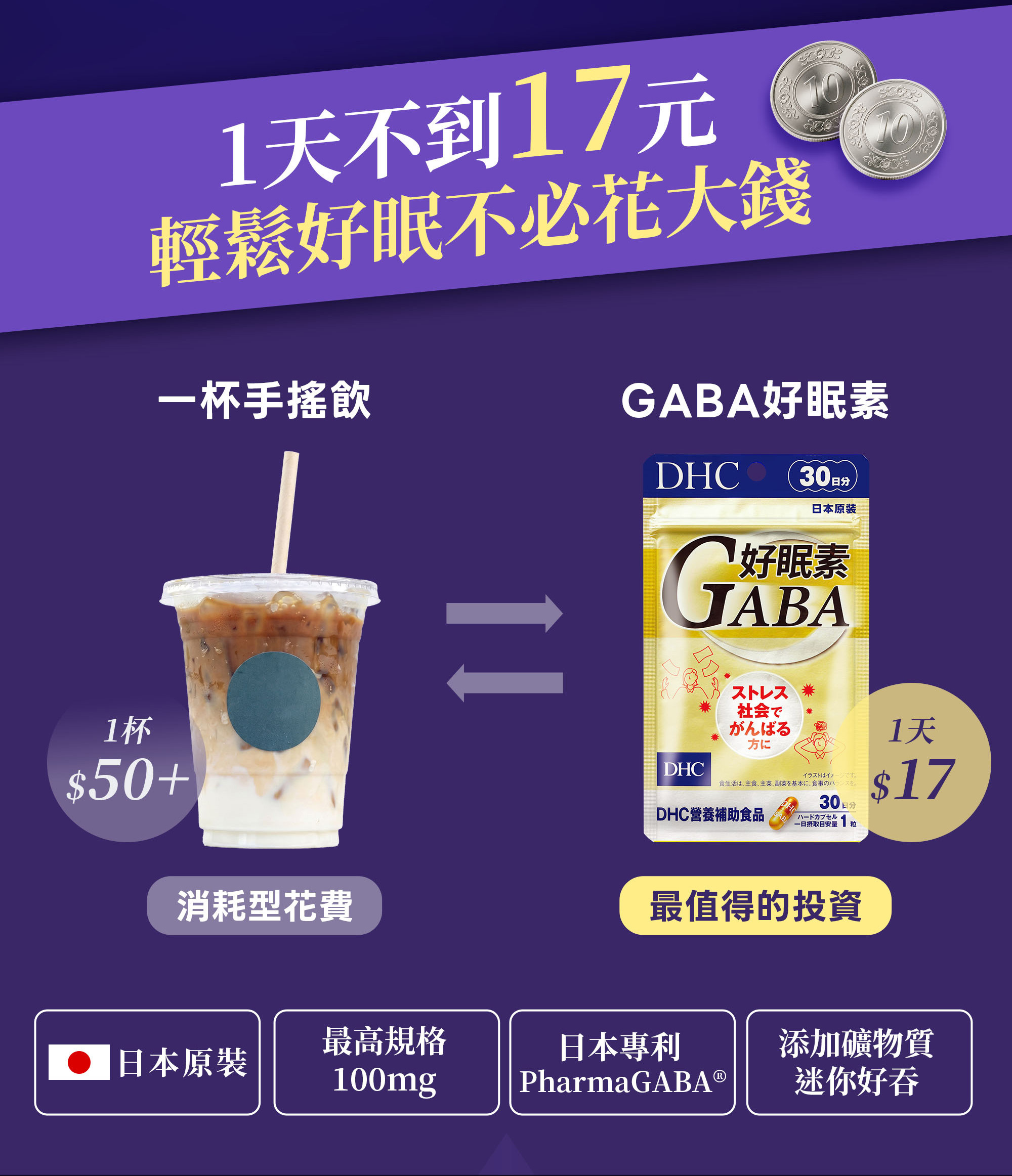 2-DHC,好眠素Gaba,一天不到17元,輕鬆好眠不必花大錢