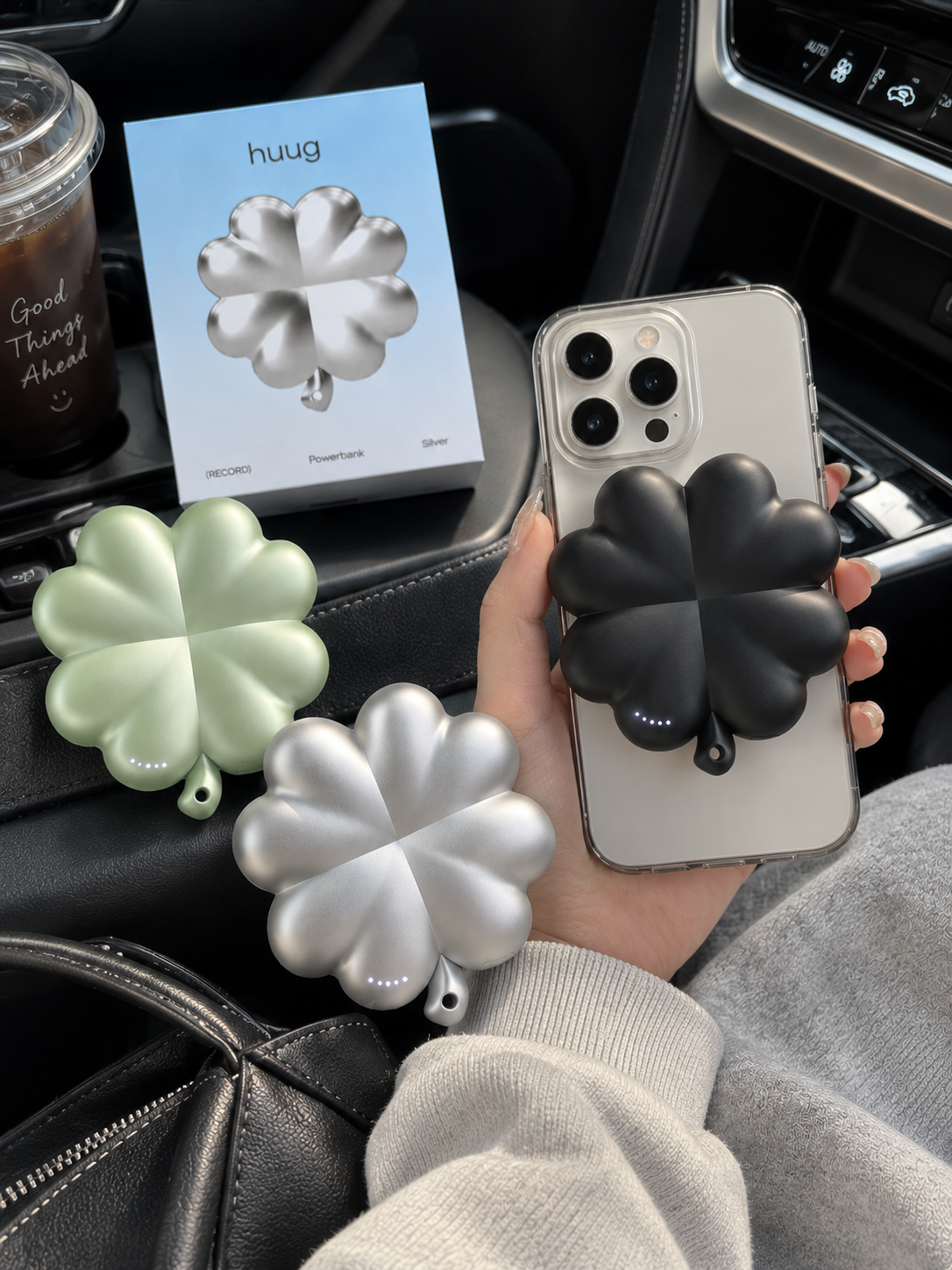 【預購】韓國 HUUG 幸運四葉草 MagSafe 磁吸 無線快充 行動電源