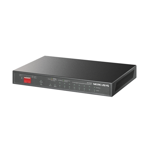 Mercusys MS110GMP, 10-Port Gigabit｜8個 PoE+埠 + 2個 Gigabit 桌上型交換器