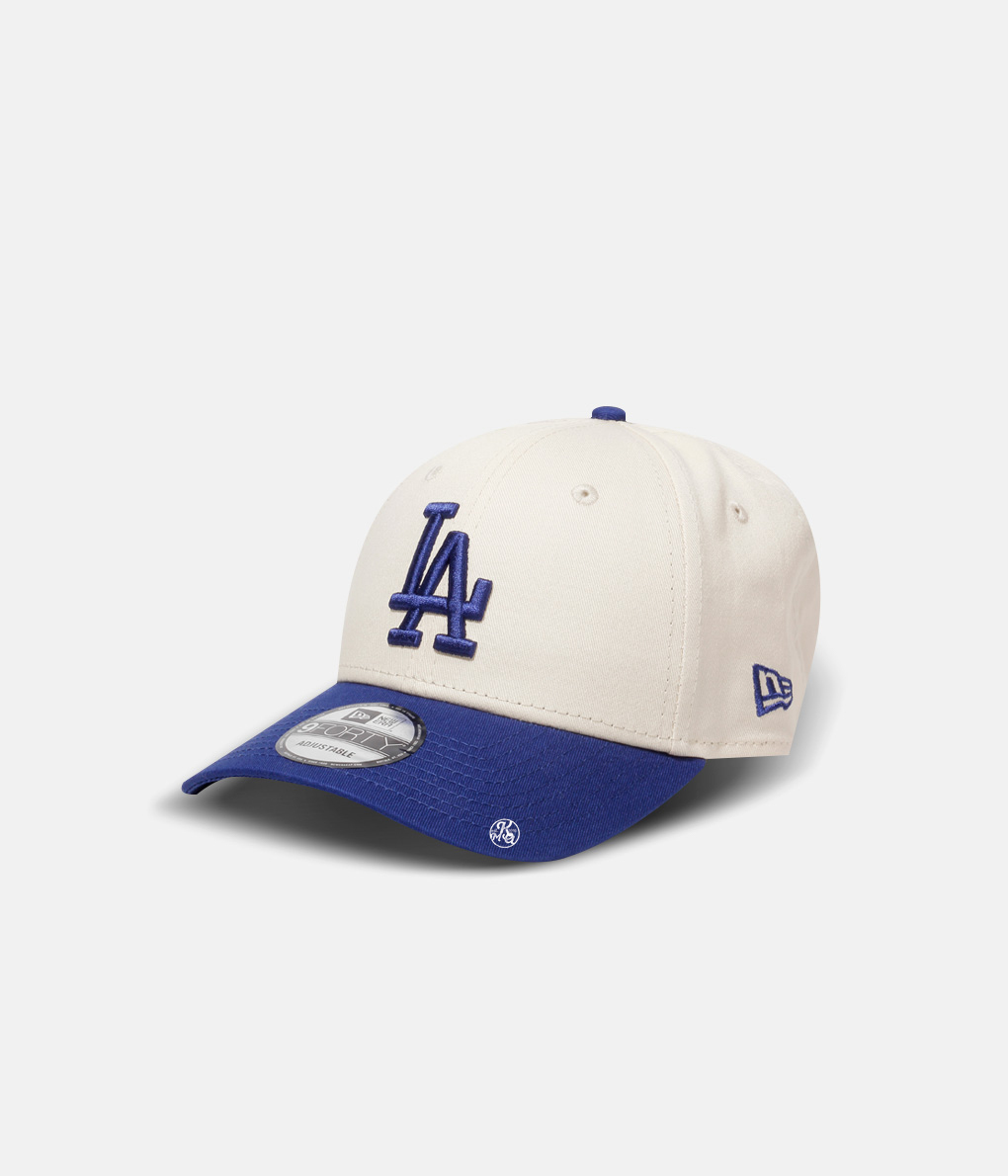 New Era 9Forty Cap LA 燕麥白底 皇家藍Logo棒球帽