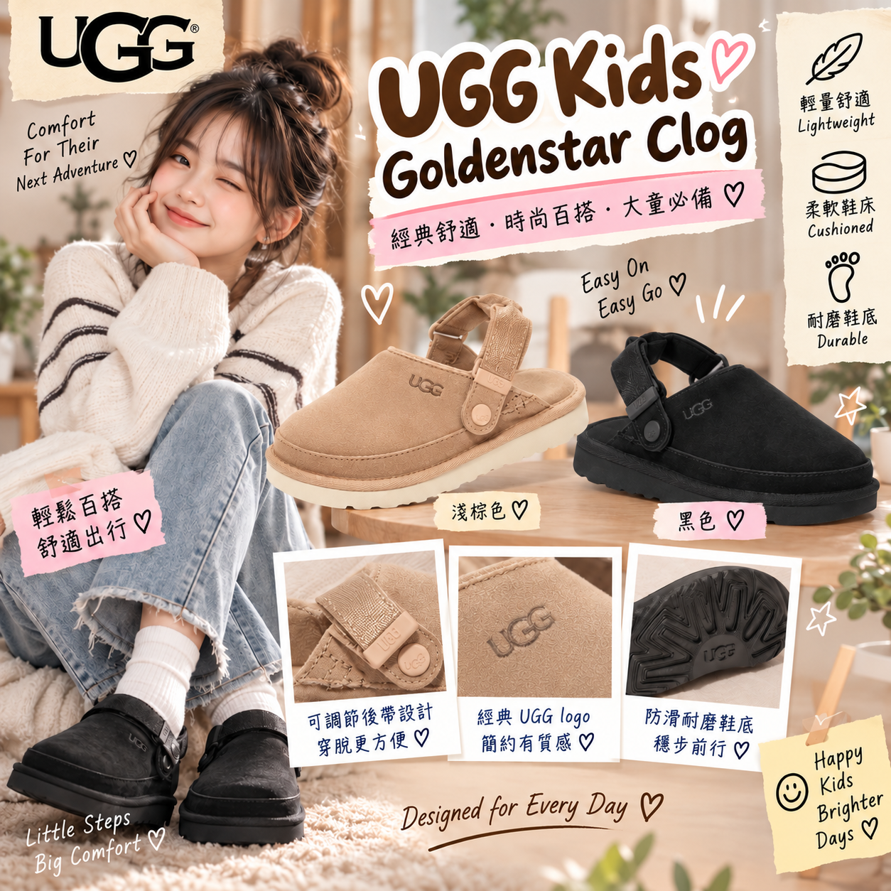 【預購】K091788 UGG Goldenstar Clog 大童厚底包頭涼鞋