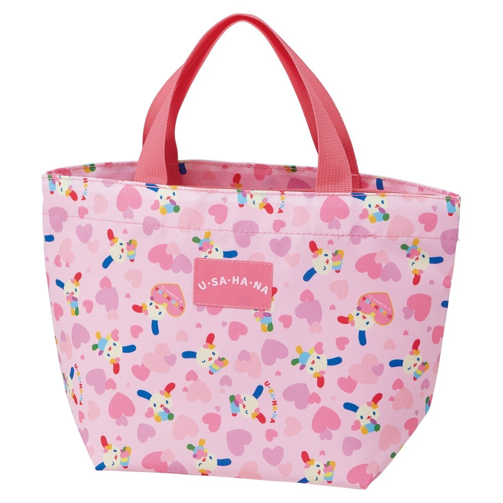 日本 Sanrio Usahana 彩虹兔 手提袋連拉鍊保溫收納袋 1套2件