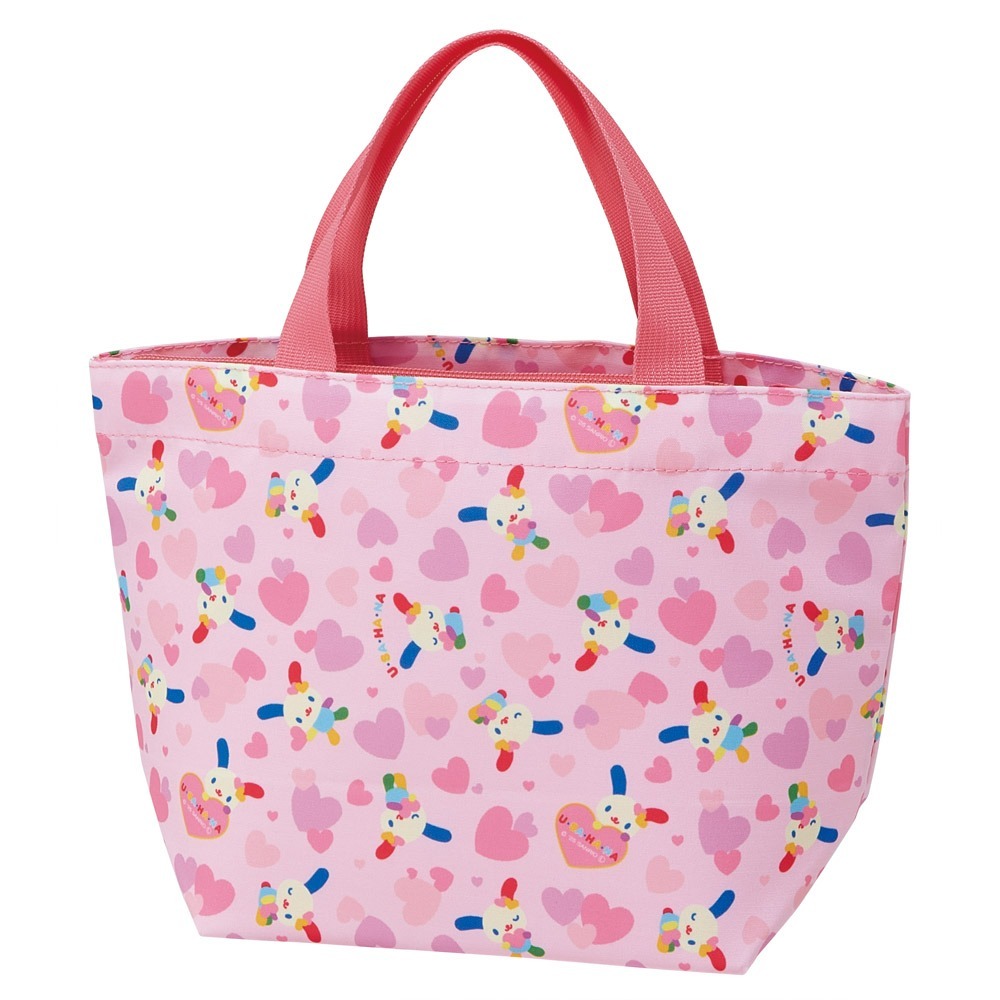 日本 Sanrio Usahana 彩虹兔 手提袋連拉鍊保溫收納袋 1套2件