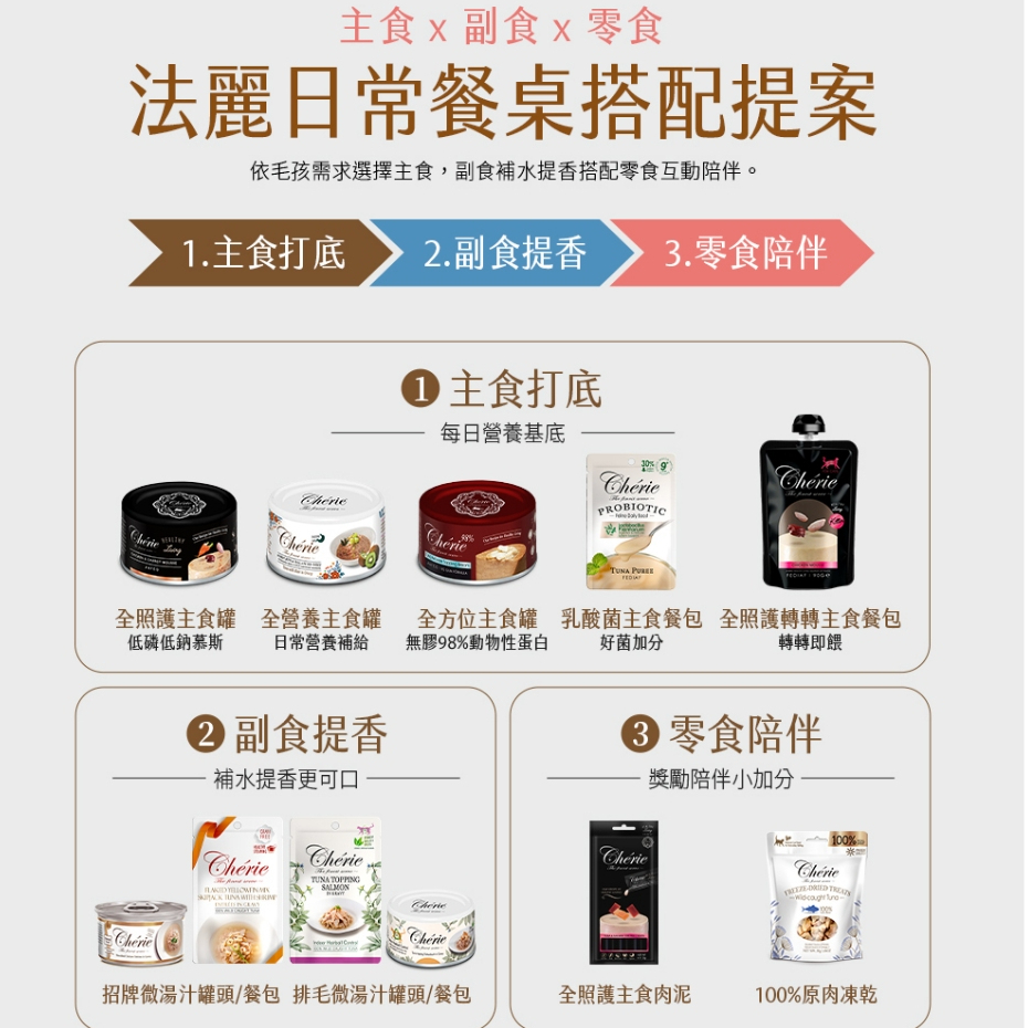Cherie 法麗｜招牌微湯汁/室內貓排毛 餐包40g