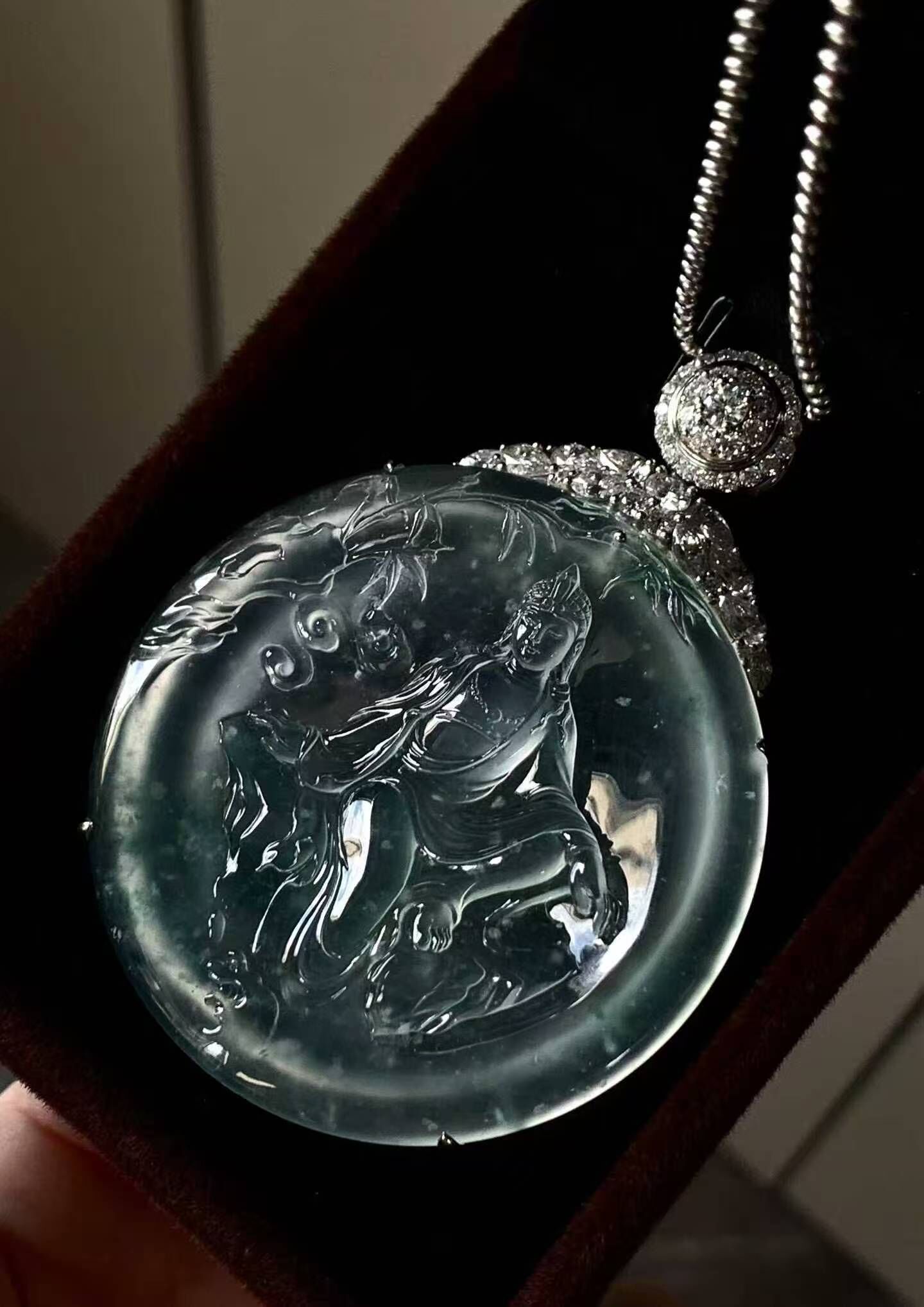 翡翠大日如來牌吊墜,天然翡翠A玉, 緬甸玉, Jade, Jadeite