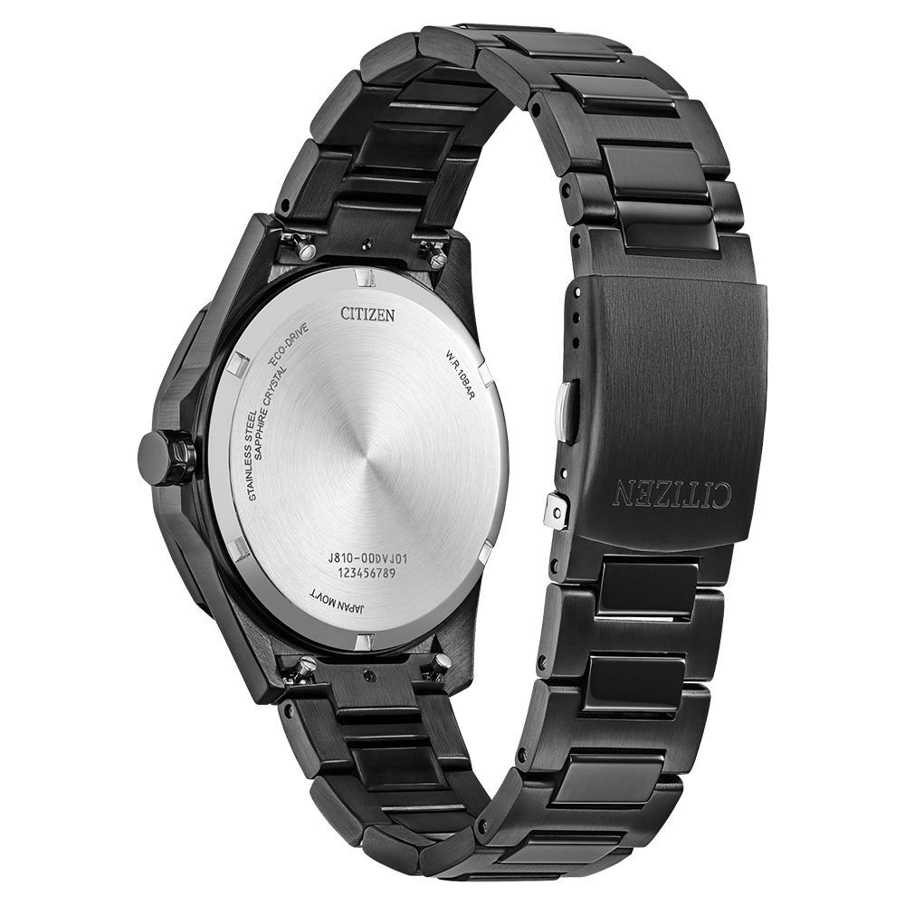 【CITIZEN 星辰】極致黑 光動能  夜光 不鏽鋼 手錶 AW1855-52E