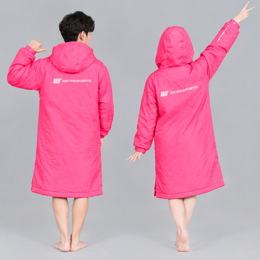 Unisex Plain Triple Layer Swim Parka - Pink