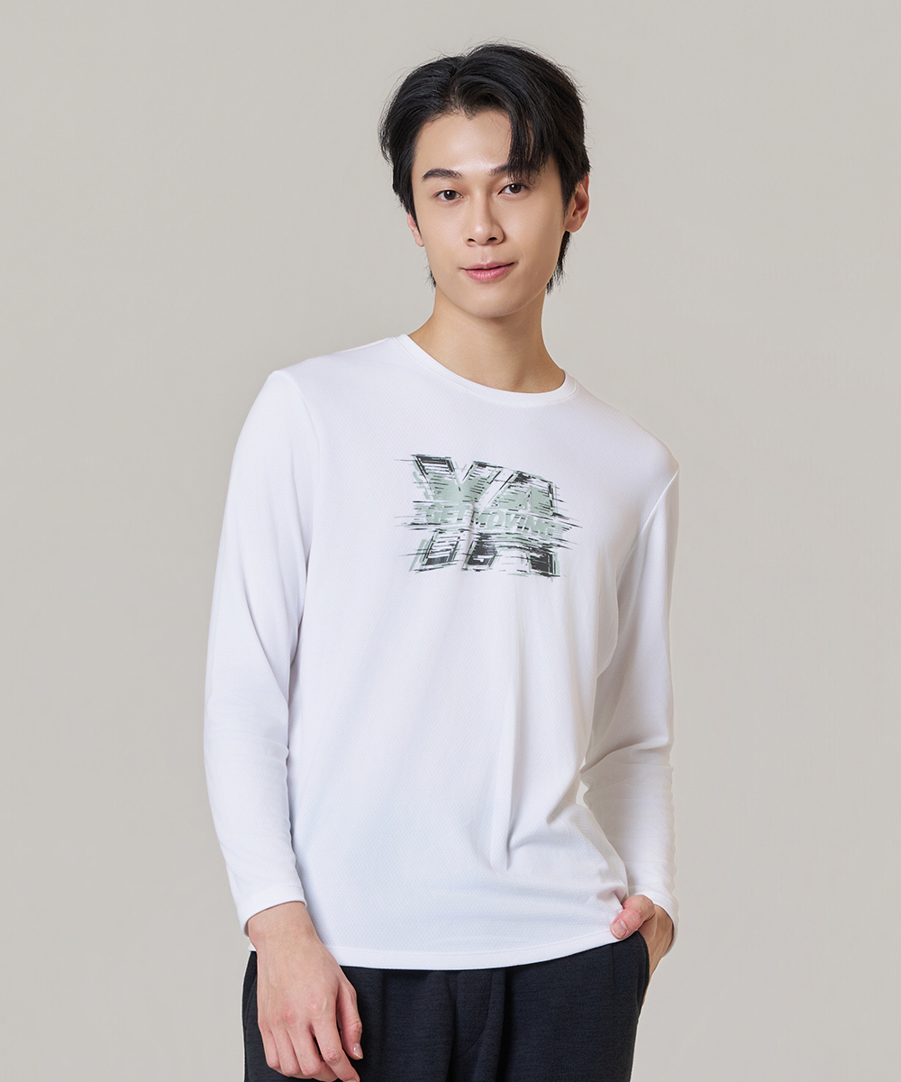 YA系列 快乾調溫男印花圓領長袖衫 UE117526