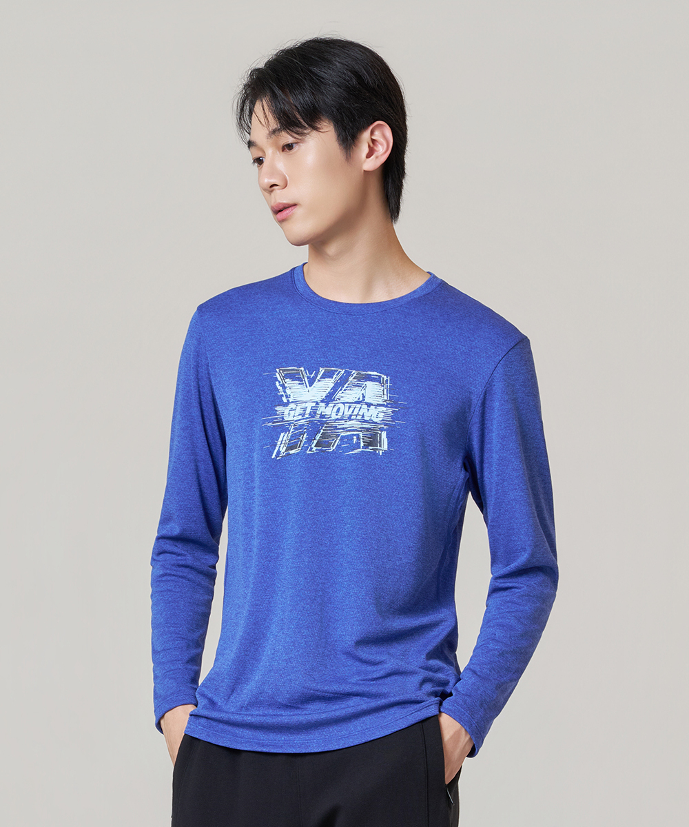 YA系列 快乾調溫男印花圓領長袖衫 UE117526