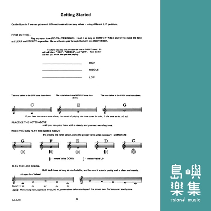 Student Instrumental Course: French Horn Student, Level I