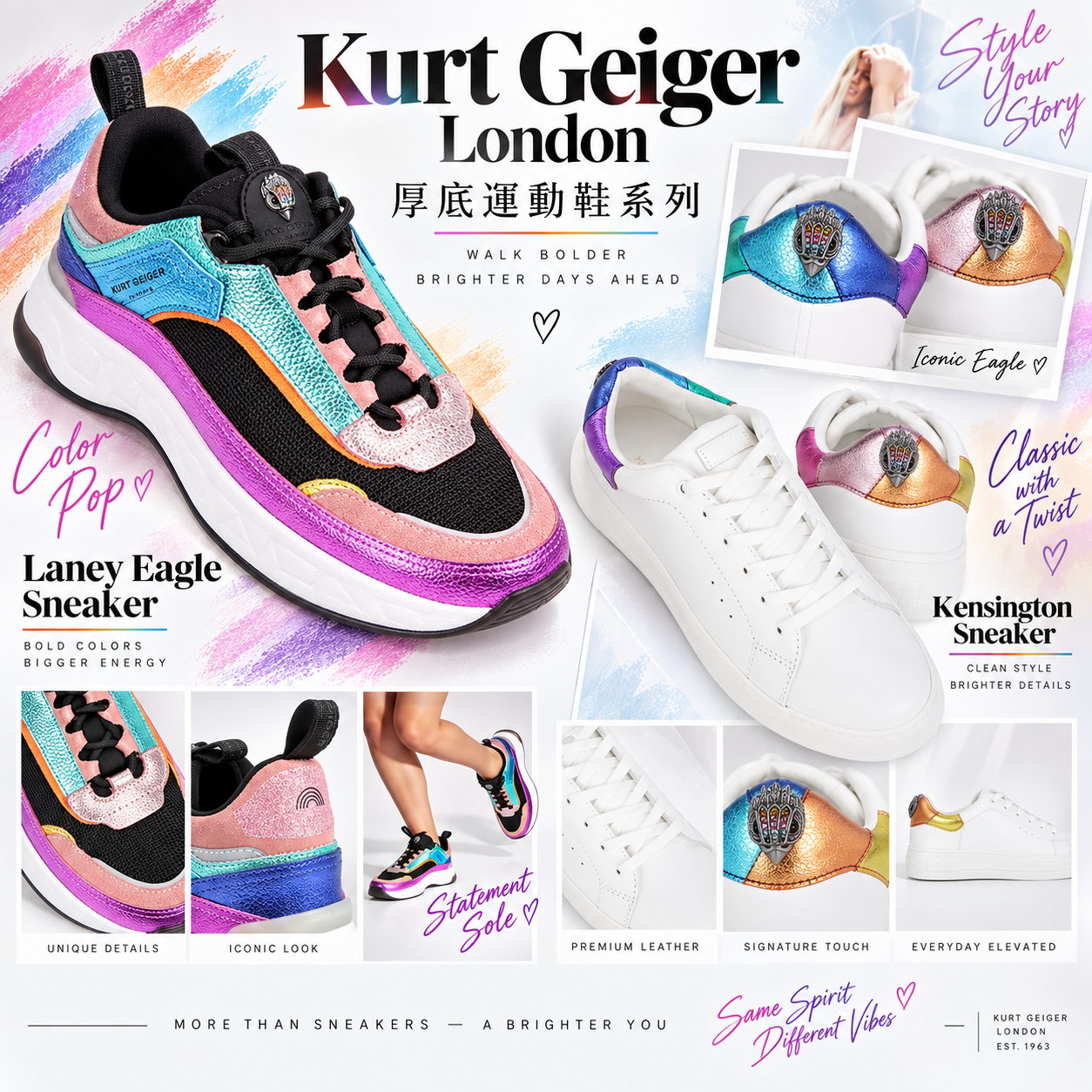 【預購】K091789 Kurt Geiger London 厚底運動鞋系列