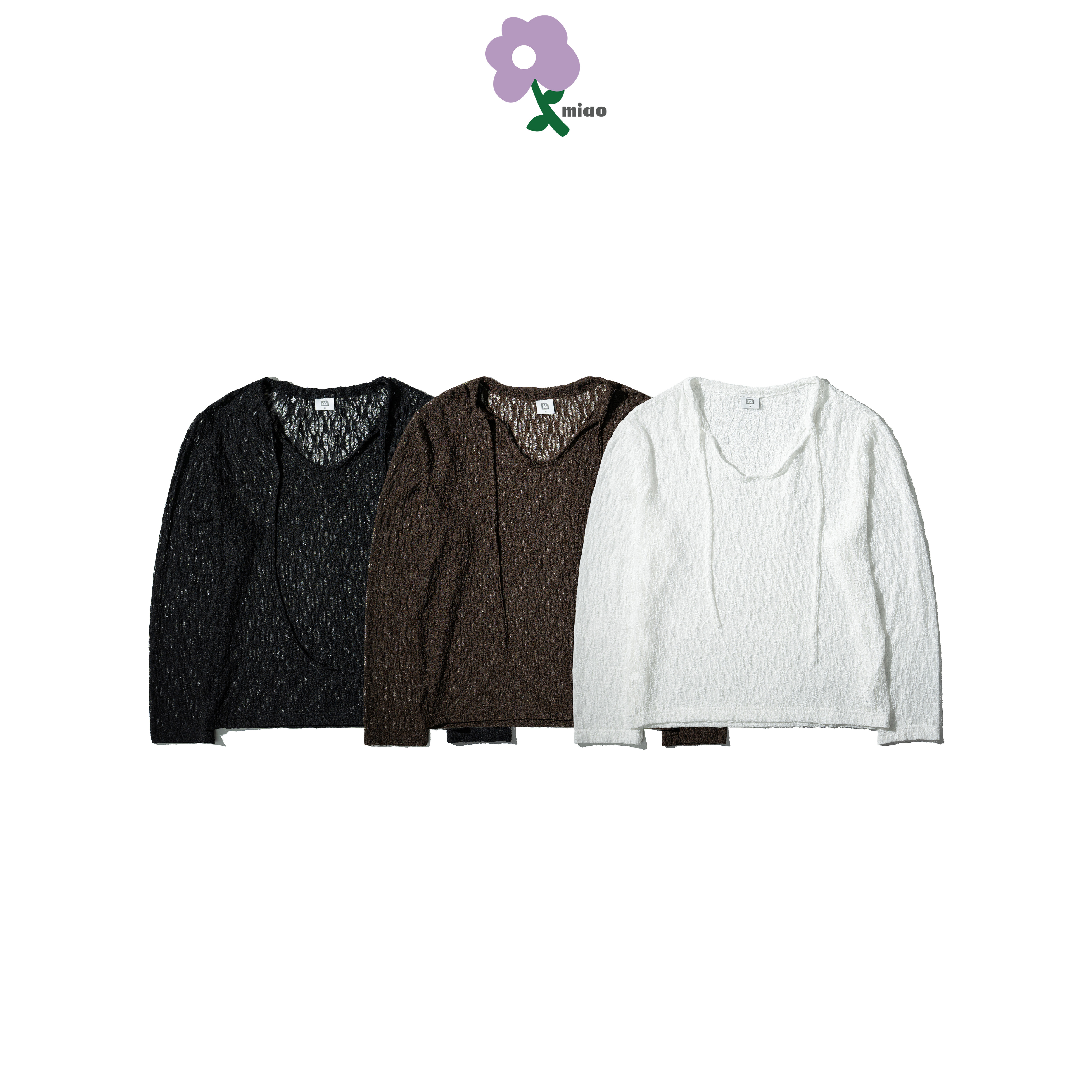 MIAO Lace Straps LS Top 綁帶 蕾絲長袖上衣 [M-LT2]
