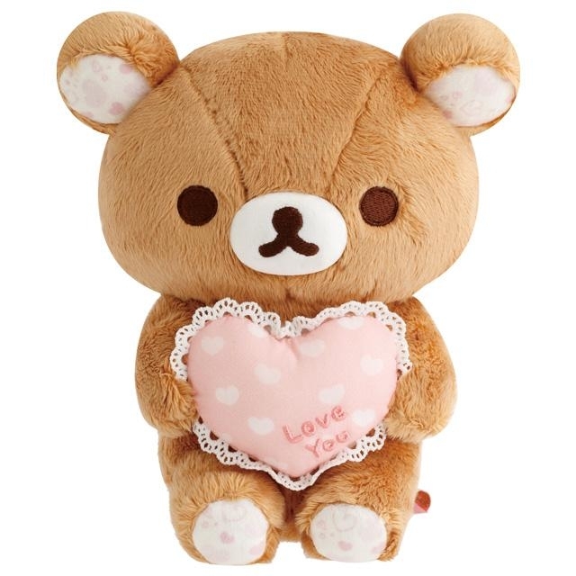 日本 Rilakkuma 鬆弛熊 抱心造型 公仔