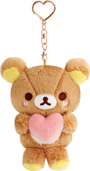 日本 Rilakkuma 鬆弛熊 抱心造型 公仔匙扣