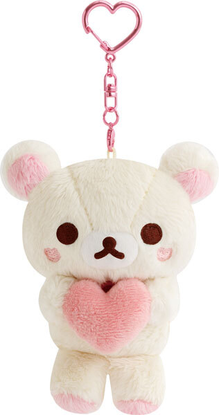 日本 Rilakkuma 鬆弛熊 抱心造型 公仔匙扣