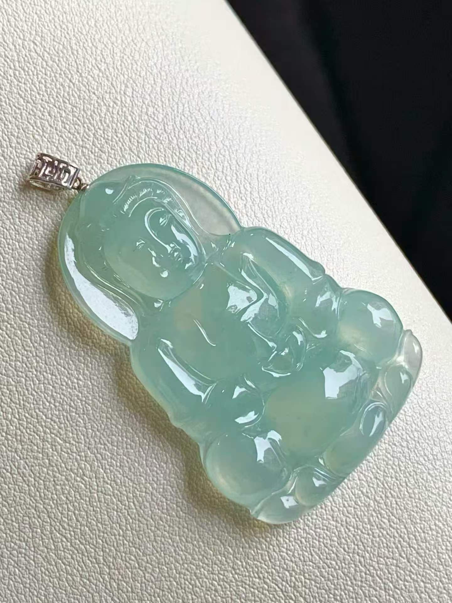 翡翠觀音吊墜,天然翡翠A玉, 緬甸玉, Jade, Jadeite