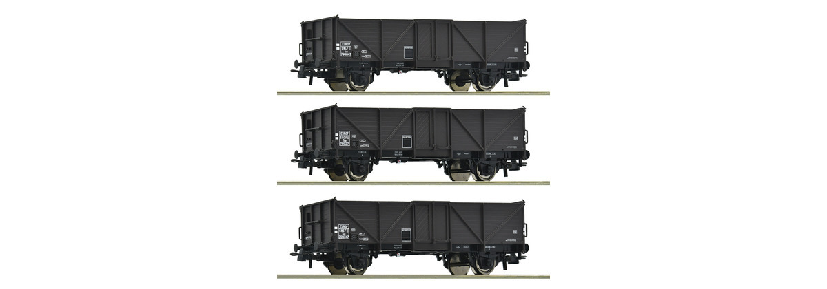 Roco 6600141 HO規 Tow型「克拉根福」敞車 法國國家鐵路（SNCF），三輛套裝，第三世代