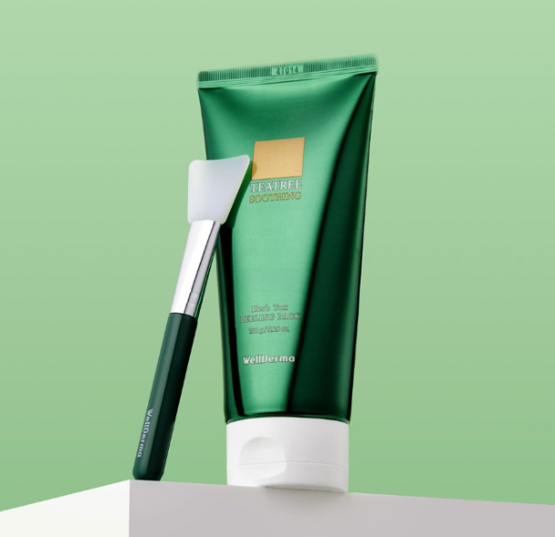 韓國代購 WellDerma  「茶樹舒緩草本微針排毒去角質面膜泥」 (TeaTree Soothing Herb Tox Peeling Pack) 150G🤯買1送1🤯