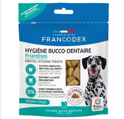 Francodex 狗小食．潔齒除口氣配方 鴨肉味75g