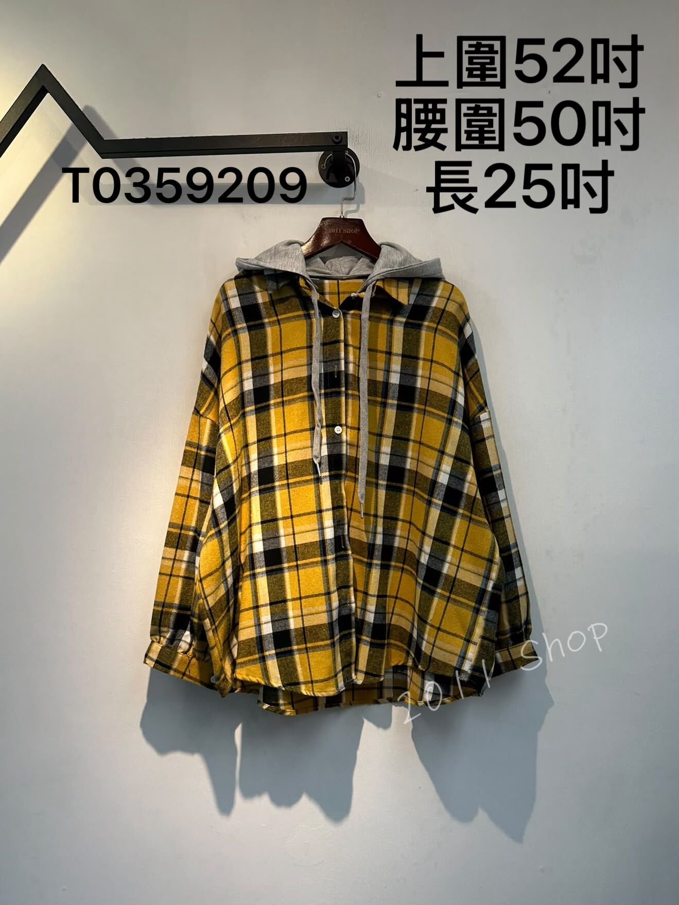 美式格仔拼色帽子可拆外套  上圍52吋 腰圍50吋 長25吋  T0359209
