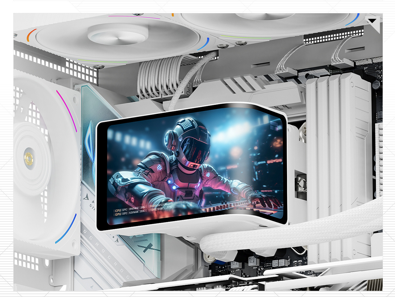 Thermalright Wonder Vision 360 Turbo ARGB 6.67" 3D 水冷散熱器-白色