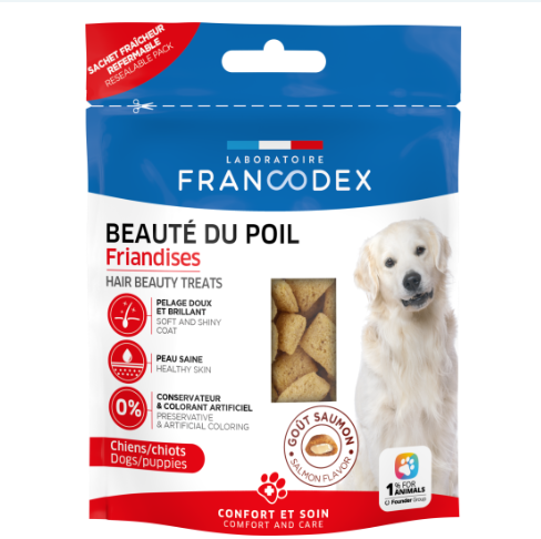 Francodex 狗小食．美毛配方 三文魚味75g