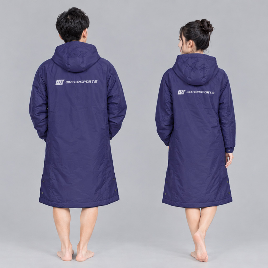 Unisex Plain Triple Layer Swim Parka - Navy