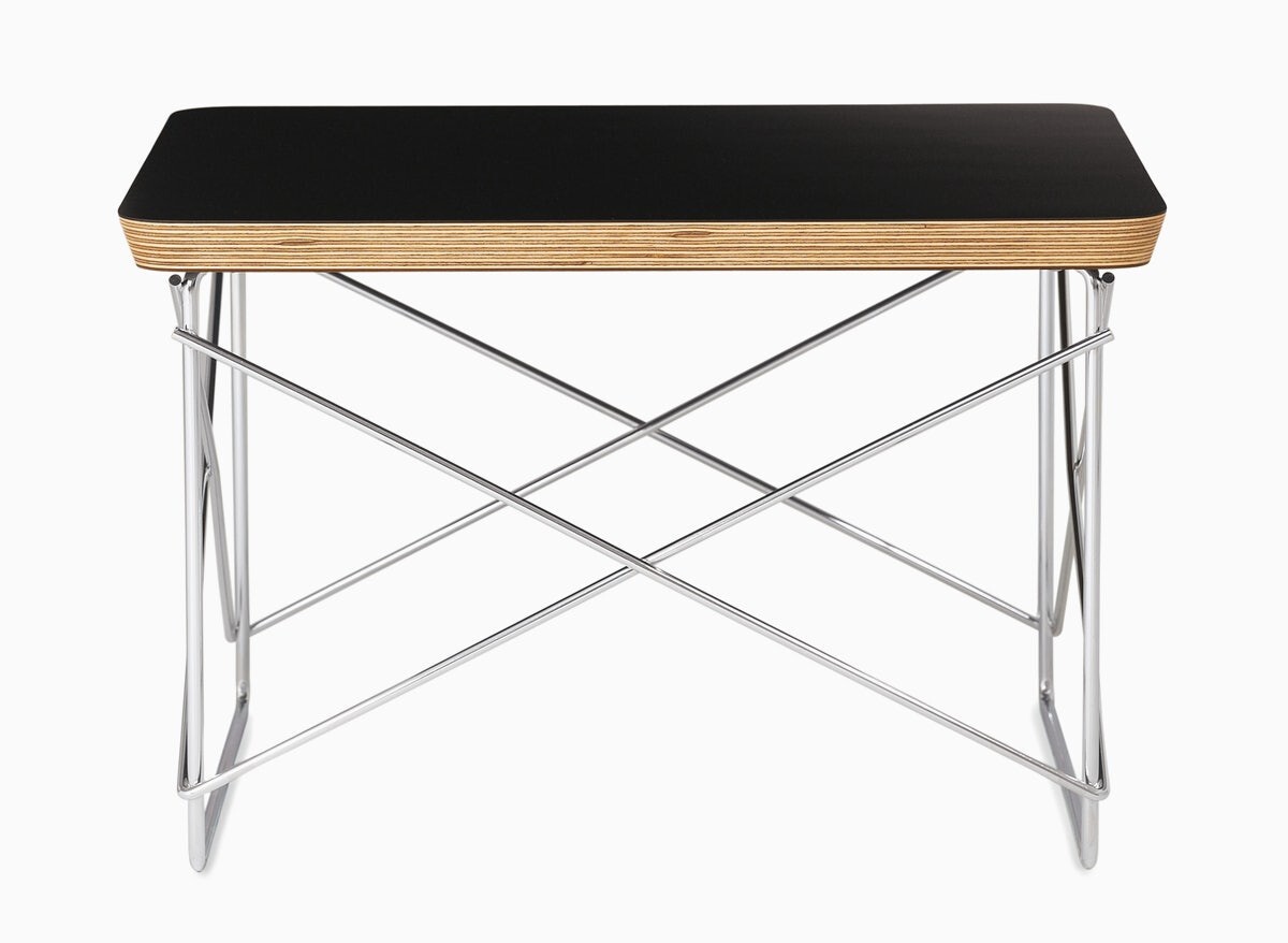 Eames® Wire Base Low Table 茶几 (黑色桌面/鍍鉻腳）