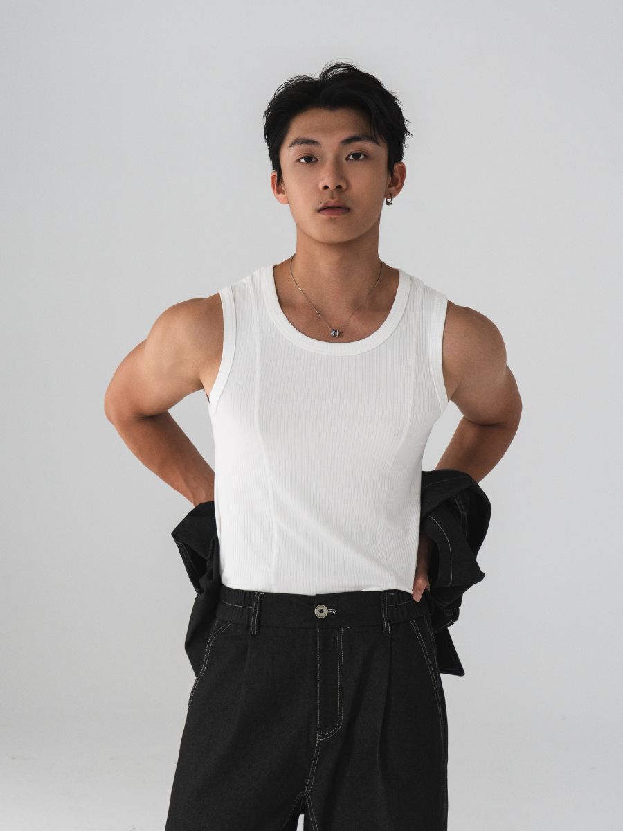 Heavyweight 310g Seamless Stitching Ribbed Muscle Tank Top