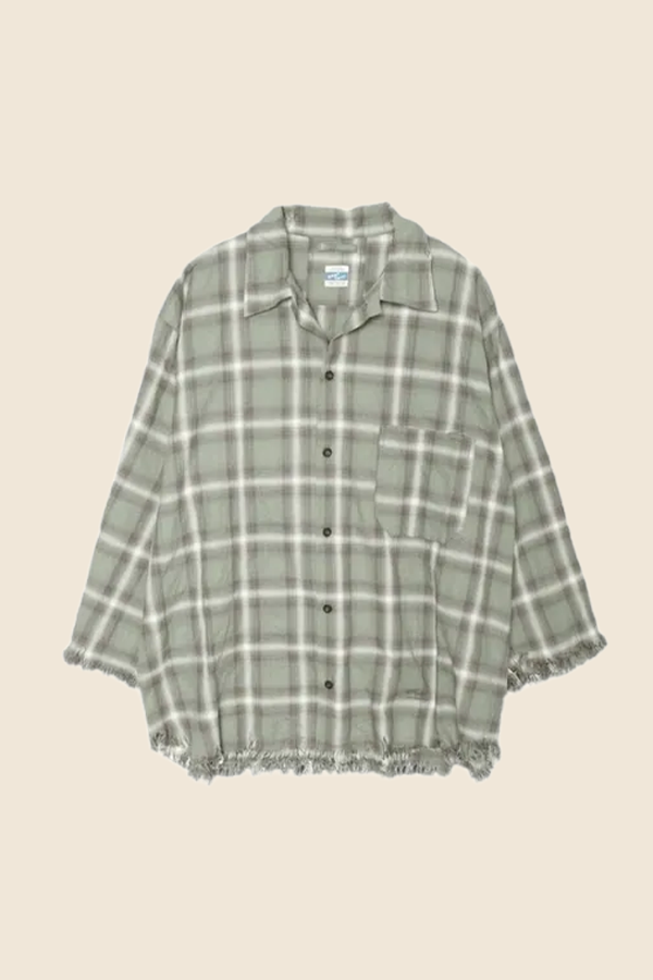 ARMY TWILL -  CHECKED UTILITY 襯衫（橄欖綠）