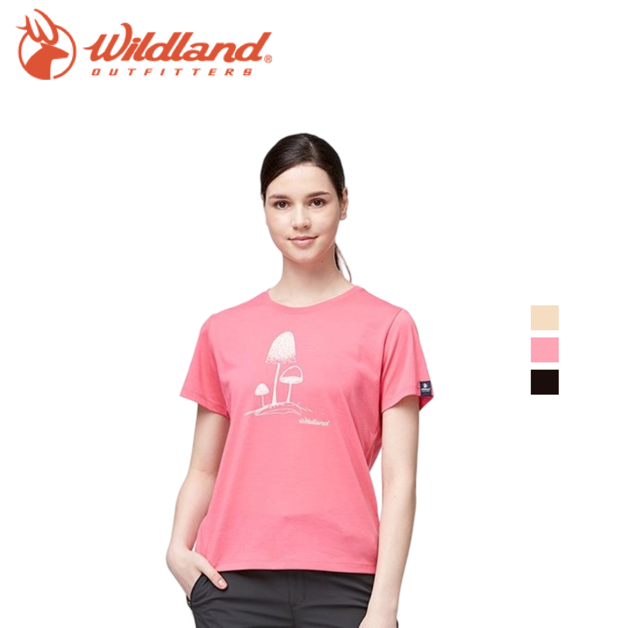 Wildland 荒野 圓領印花抗UV排汗上衣 女款 (5色)印花/吸濕排汗/ 10WA91611